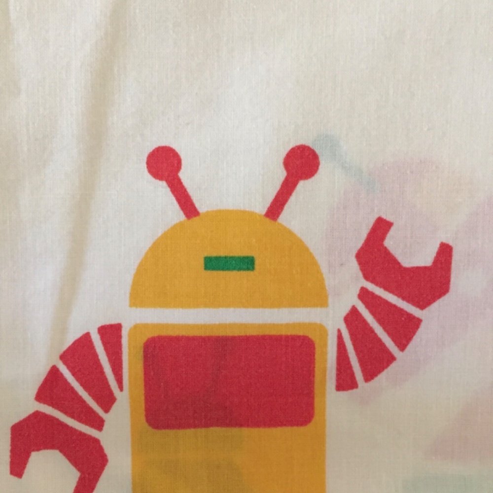 VINTAGE LINENS 80s PILLOW CASE Space Robots Transformers Astronauts Spaceships - Picture 7 of 11